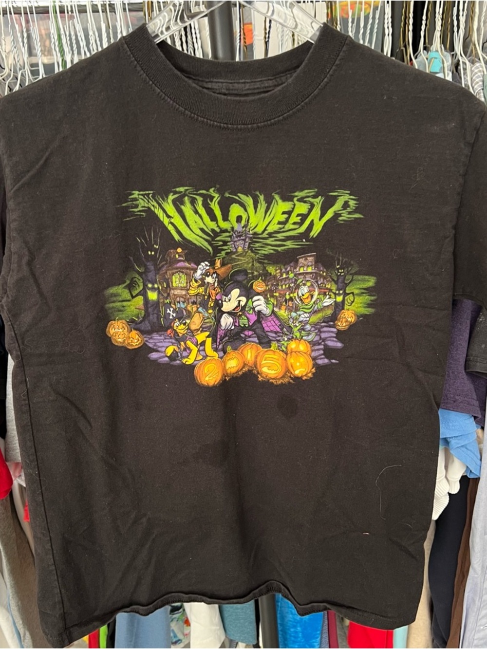 Disney World Halloween Haunted Mansion Shirt Youth Sz L Black Disneyland